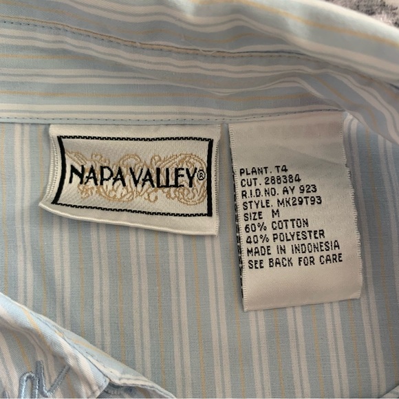 Vintage Napa Valley Blue Striped Embroidered Button Down Size M - Picture 10 of 10